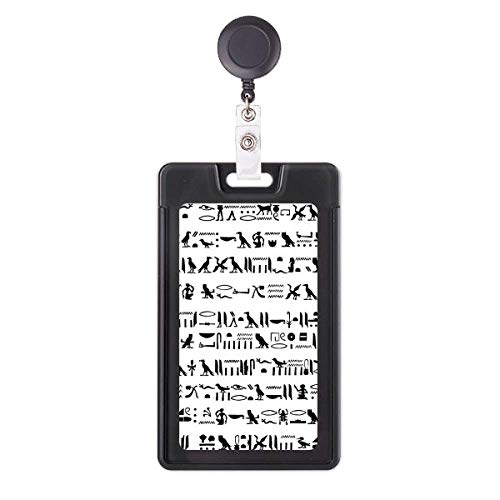 Funda retráctil para tarjetas con diseño de frescos y jeroglíficos de Egipto