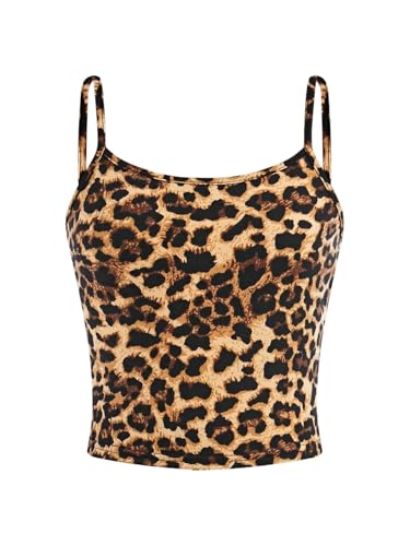 Image of Floerns Girl's Camo Print Camisole Top Spaghetti Strap Slim Fit Cami Tank Top