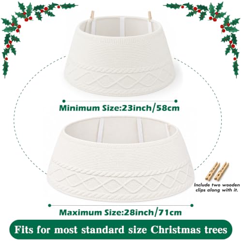 Christmas Tree Knitted Collar Skirt White Holiday Home Party Decoration - image 2
