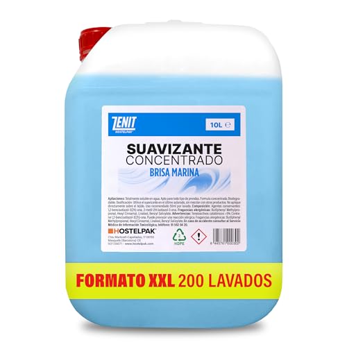 Hostelpak | 10L - Suavizante textil concentrado perfumado Brisa marina, Suavizante concentrado, Biodegradable, Fragancia agradable Formato xxl