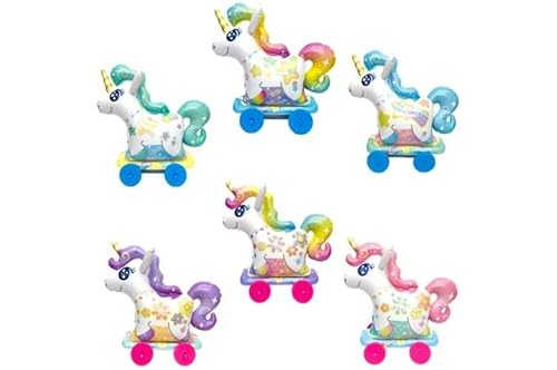 おさんぽ おもちゃ ビニール玩具 ひも を引っ張ってコロコロと進むので一緒にお散歩することができます!ユニコーン 子供向け カラフル ビニール トイ【 おさんぽカラフルユニコーン 】