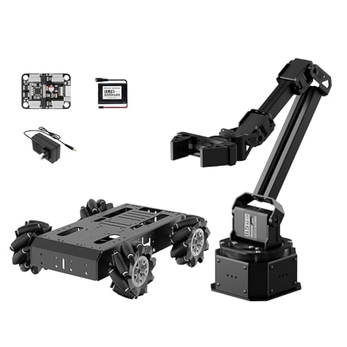 HIWONDER AI Robotic Arm Kit Imitation Learning VLA Model Development Embodied AI 6DOF Full Metal Robot Arm with Large AI Models K230 AI Vision Voice Interaction, NexArm Advanced Kit & Big Chassis
