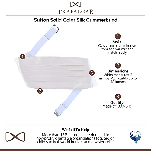 Image of Trafalgar Men's Sutton Solid Color Silk Cummerbund