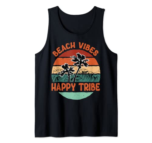 Beach Vibes Happy Tribe - Funny Family Vacation - Surf Camiseta sin Mangas