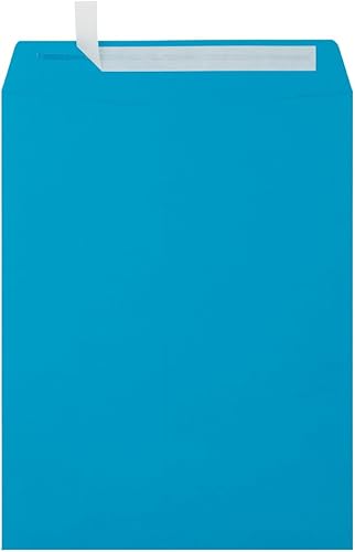 Miniatura 25 de LUXPaper Sobres de extremo abierto de 10 x 13 pulgadas Despegar y prensar Azul marino Texto de 80 libras Cantidad de 1,000