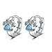 HMYDZ Boucles d'oreilles Hoop Mignon de Chat Griffe Empreinte de Fille for Les Femmes Light Blue Crystal Stone Petites Boucles d'oreilles Huggies Belle Bijoux d'oreille (Color : Light Blue)