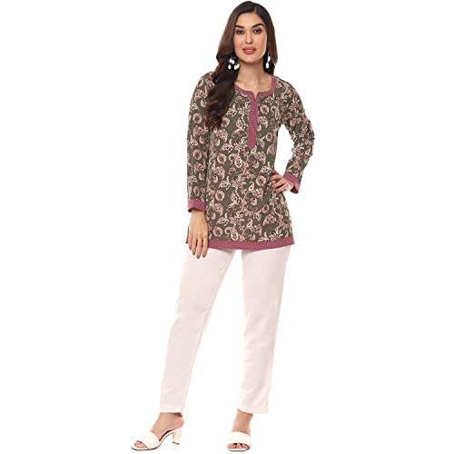 Image of BIBA Women Art Silk Regular Fit Straight Printed Kurti