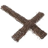 Toyvian Estaca de Cruz de Ratán sin Terminar para Jardín Decoración Exterior de Pascua y Navidad Estaca de Cruz Rústica Resistente Intemperie para Bricolaje Decoración de Exteriores