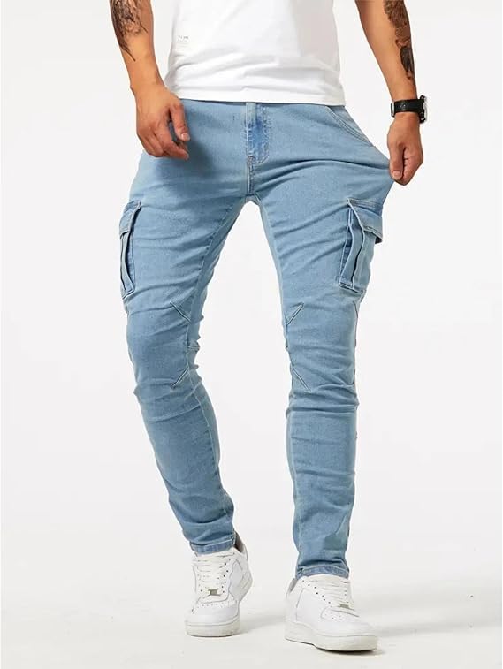 Maiyifu-GJ Mens Skinny Jeans with Multi Pockets Slim Fit Stretch Hip Hop Denim Pants Fashion Distressed Straight Leg Jeans3