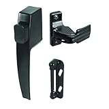 PRIME-LINE K 5007 Screen and Storm Door Push Button Latch Set with Night Lock – Replace Old or Damaged Screen or Storm Door Handles Quickly and Easily – Black Finish (Fits Doors 5/8” – 1-1/4” Thick)