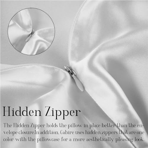 Gabire Mulberry Silk Pillow Cases Set Of 2, Both Sides Real Silk Pillowcase For Hair And Skin Prevent Acne Pillowcase Organic Silk Pillowcase 2 Pack With Hidden Zipper thumb #3