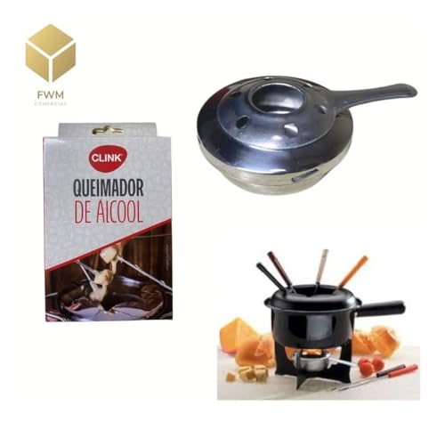 Queimador Fogareiro Fundo Inox Fondue Rechaud Espiriteira Acampamento Hotel