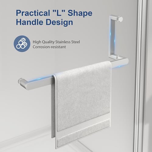 KPUY Pivot Shower Door, 30-32\" W x 72\" H Frameless Single Swing Glass Shower Door with Explosion-Proof Film Nano Coating, 1/4\" (6mm) Thick Tempered Clear Glass, Brushed Nickel - Thumbnail 6
