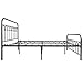 YALAXON Vintage Sturdy Full Size Metal Bed Frame Basic with Headboard and Footboard,No Box Spring Needed,Under Bed Storage (Full,Black)