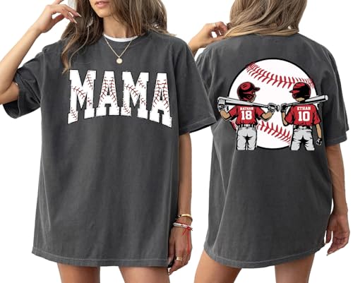 UrbanNEST Personalized Baseball Mom Sweatshirt, Hoodie, T Shirt, Baseball Mom Gift, Sport mama Gifts, Sport Lover