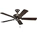 Progress Lighting P2500-20 42-Inch Fan with 5 Blades with Reversible Classic Walnut/Medium Cherry Blades, Antique Bronze