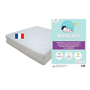 Easy Dort – Matelas Pliant Bébé 60 x 120 cm – Housse en Bambou | pour lit 60×120 cm à Votre Choix | Anti bactérien | Epaisseur 7 cm | Facilement Pliable | Oeko tex® | sans substances nocives | Blanc
