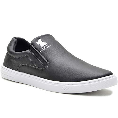 Tênis Masculino Polo Plus Slip On Casual Preto 40