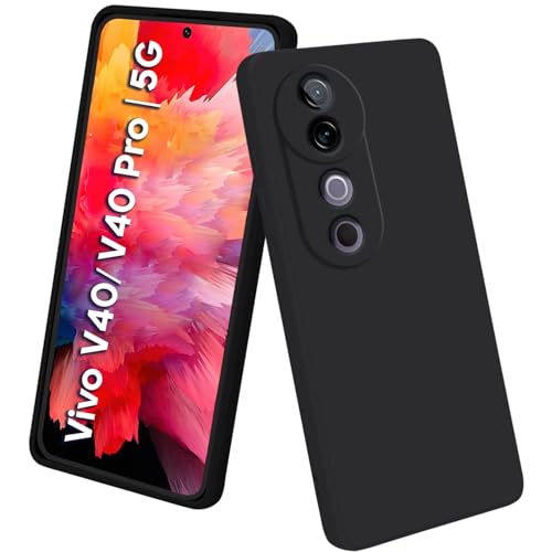Image of TRUEUPGRADE Liquid Silicone Designed Back Case Cover for Vivo V40 / V40 Pro / T3 Ultra 5G | Microfiber Inside, Full Protection | Bumper Back Cover Case for Vivo V40 / V40 Pro / T3 Ultra 5G - Black