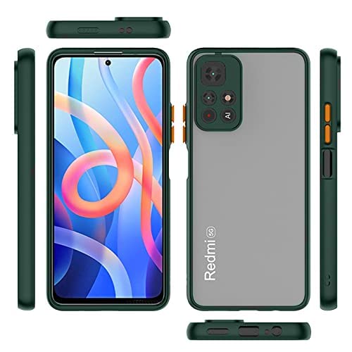 Image of Back Case Cover for Redmi Note 11T 5G Back Cover Shockproof Camera Protection Anti-Slip Grip PC TPU Smock Back Cover for Redmi Note 11T 5G (Green)