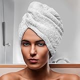 Cette serviette pour cheveux est indispensable après chaque sortie de bain