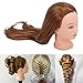 Yoidesu Mannequin Head with Hair, High Temperature Synthetic Cosmetology Mannequin Head Hair Beauty Doll, with Clamp Holder Tools for braiding updo practice