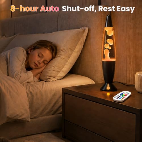 Image of 17 Colors Changing Liquid Motion Lamps,13.5 Inch Night Light with Remote Giant Relax Mood Classic Cool Nightlight for Home Room Bedroom Decor