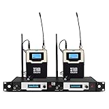 XTUGA RW2090 Double Channel Wireless in-Ear Monitor System Metal Receiver with Detachable Antenna Used for Stage or Studio (2 RECEIVERS)