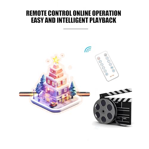 Ventilador de holograma 3D, giratório com Bluetooth + controle remoto, projetor de holograma HD com biblioteca de vídeos 700, ventilador holográfico para Halloween, decorações de casa, projeção de - Imagem 4