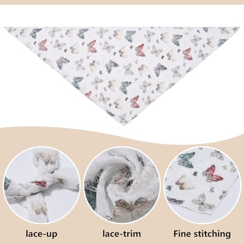 AWAYTR 2Pcs Floral Hair Bandanas Tie-back Head Kerchief for Women Flower Mesh Hair Scarves Lightweight Triangular Head Scarf4