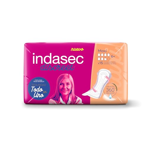 Indasec Discreet Maxi de 90 unidades compresas de mujer para pérdidas de orina