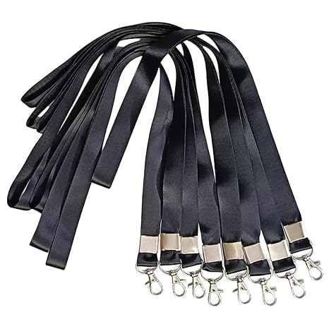 Z6 20mm Black Neck Lanyards (10 Pack) – Extra-Wide Flat Woven Polyester Neck Straps with Heavy-Duty Swivel Lobster Clasp for ID Badges, Keys, Event Passes, and Office Credentials-image-44
