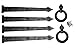 Decorative Carriage House Garage Door Hardware Kit - Ring Knockers and Hinges - Screw Mount
