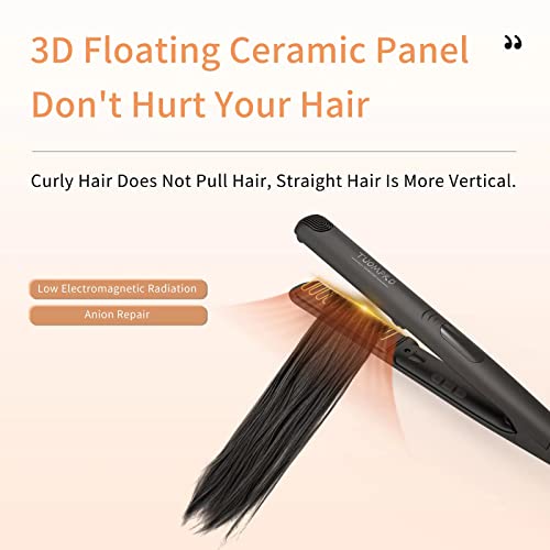 1 Inch Hair Straightener Flat Iron For Thin Hair Or Small Medium Thick Hair, Dual Voltage Hair Iron With Auto Shut-Off, Digital Hot Iron Has 9 Adjustable Temp For Hair Fast Straightening Sleek Types #TOP3
