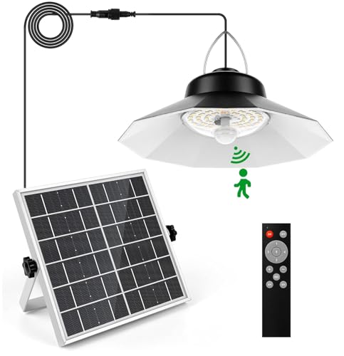 Facarler Solar Hängeleuchte mit Fernbedienung für Terrasse & Balkon, 3 Farbmodi