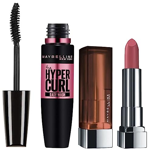Image of Maybelline New York Color Sensational Creamy Matte Lipstick, 660 Touch Of Spice, 3.9G And Maybelline New York Hypercurl Mascara Washable, Black, 9.2Ml