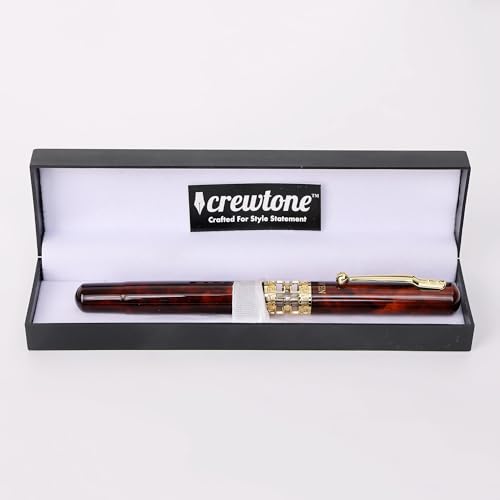 Image of 20740 Luxury Roller Ball Pen Marble Wood Texture Sculpture Design Metal Body with Crafted Golden Clip & Golden Trim, Gift Set for Men & Women, Executives with High End Gift Box.