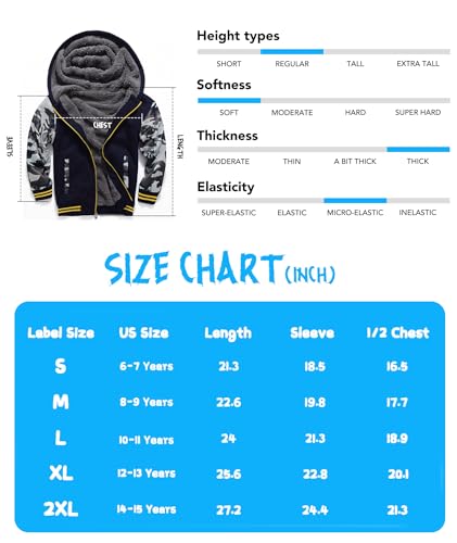 Image of GEEK LIGHTING Boys Sherpa Lined Hoodie Kids Fleece Sweatshirt Full Zip Hooded Jacket