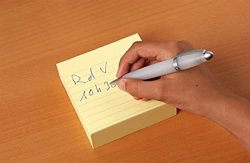 3M 675Yl Post-It Lined Note Pad, 4-Inch X 4-Inch, Canary Yellow, 300 Sheets/Pad, 1/Ea #TOP1