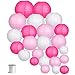 24pcs Round Paper Lanterns for Wedding Birthday Party Baby Showers Decoration Pink/White