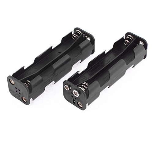 Aexit 2 Pcs Batteries, Chargers & Accessories Plastic Double Sided 8 x 1.5V AA Battery Holder Box Battery Chargers Case Black
