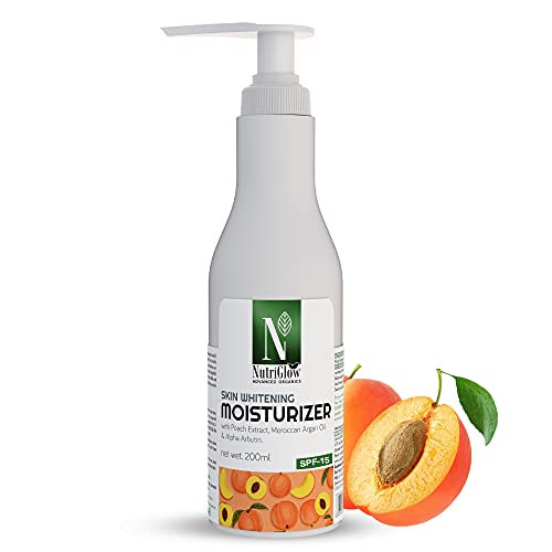 NutriGlow Advanced Organics Skin Lightening Moisturizer For Deeply Nourishing, Hydrating With Broad Spectrum SPF 15, All Skin Types, No Sulphate, 200 ml