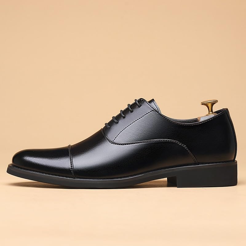 Men's Classic Lace-up Oxfords Non-Slip Platform Business Work Dress Shoes Formal Business Casual Oxford Trendy Plaid Upper Tuxedo Shoes for Men2
