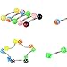 Ammzzoo111_Navel nail Stainless Steel Belly Button Navel Piercing Stud, Fashion Unisex Multicolor Body Piercing Eyebrow Jewelry Belly Tongue Bar Ring - 105pcs Mixed Random Style