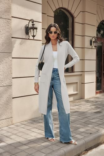 Image of GRACE KARIN Essential Solid Open Front Maxi Long Knitted Cardigan Sweater for Women