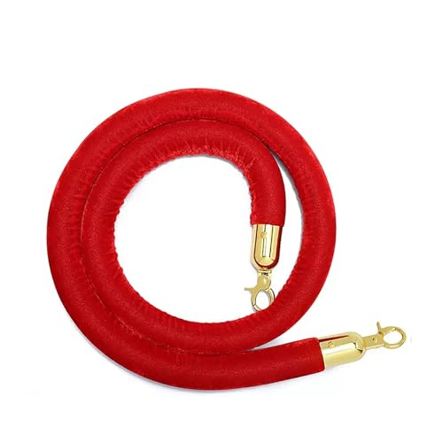 Corde de file d'attente en velours rouge avec crochet doré pour poteau