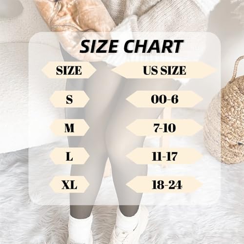 Apriddeo One-Seam Fake Sheer Fleece Lined Tights for Women, Thermal Leggings with Tummy Control & Butt Lifting Design