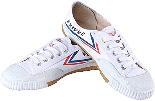 ZKHD Shaolin Mönch Martial Arts Schuhe Klassische chinesische Leinwand Kung Fu Schuhe,Unisex Erwachsene Kinder Tai Chi Schuhe Kung Fu Trainer,White-45EU Cover