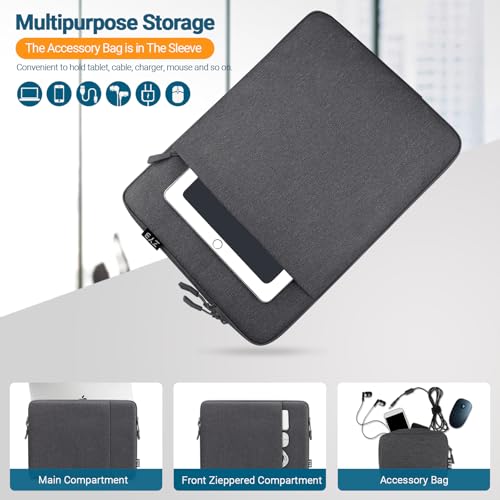 Zyb Custodia Pc Portatile 13-13,3 Pollici,Custodia Per Macbook Air 13.6 Pollici M4 M3 M2 2025 2024-2022,Macbook Air/Pro 13 M2 M1 2022 2020-2012,2021-2025 Macbook Pro 14 M4 M3 M2 M1 Borsa-Grigio Scuro - 5