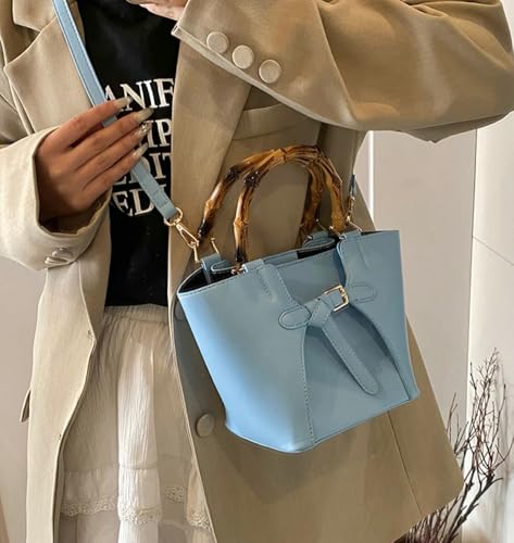 Trendy Shoulder Bag Bucket Purse For Women Commuter Handbag Womens Versatile Satchel Work Purse Travel Bamboo Handle 20252